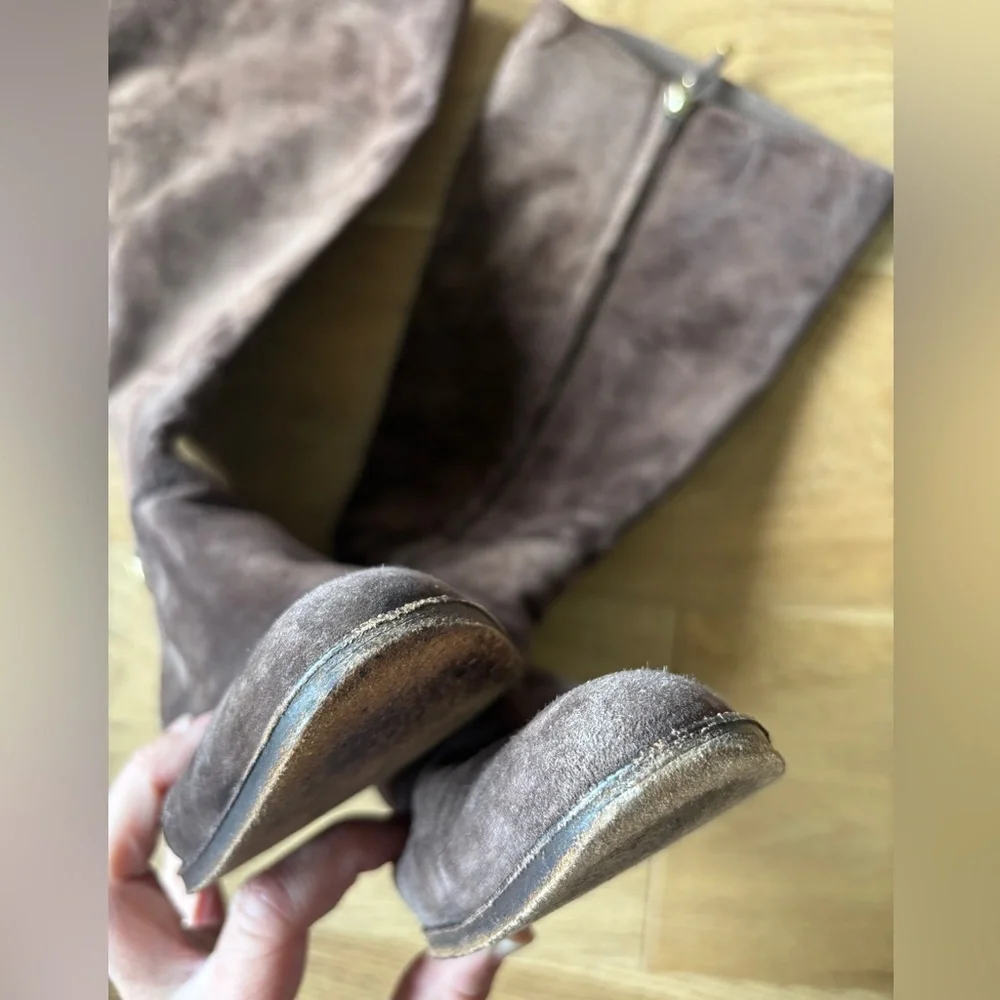 Ralph Lauren purple label suede leather boots womens 9